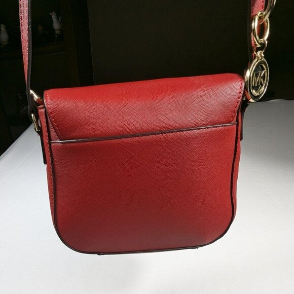 Michael Kors Hamilton Saffiano Leather Large Messenger Bag Azalea Orange - Picture 3 of 16